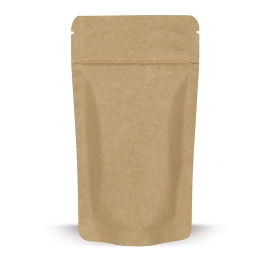 Stazakken kraftpapier — Materiaaldetail met focus op foliedikte en verwerkingskwaliteit