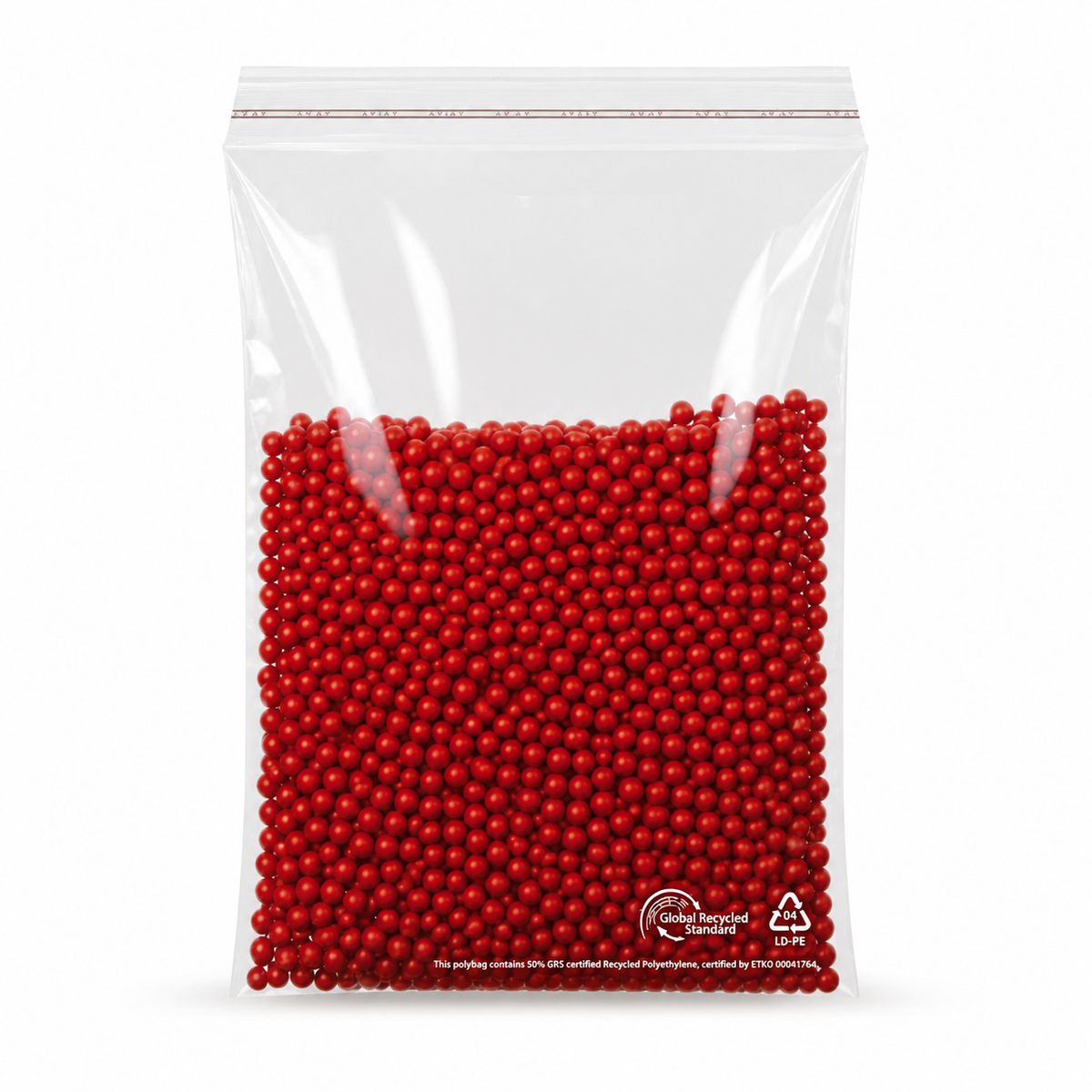 rLDPE zelfklevende zak met recyclaatgehalte, schuine klep, zonder luchtgat, 40 µm